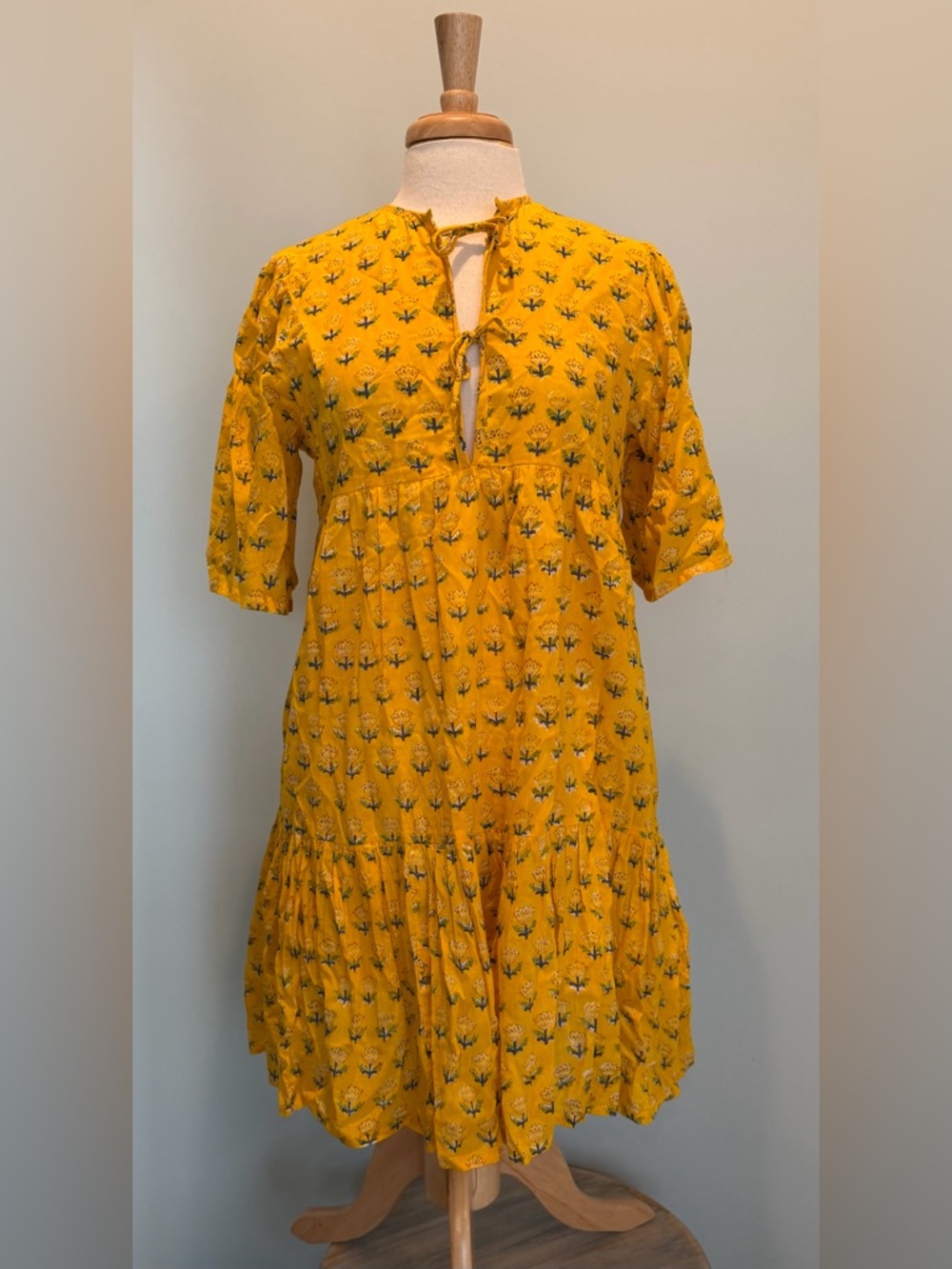 Sunshine Tienda Yellow Marigold Bondi Dress Size M/L NWT